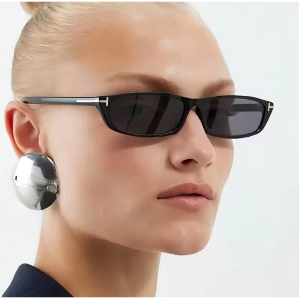 Fashion T Cat Eye Sunglasses Women 2024 New Luxury Brand Small Oval Black Sun Gl
